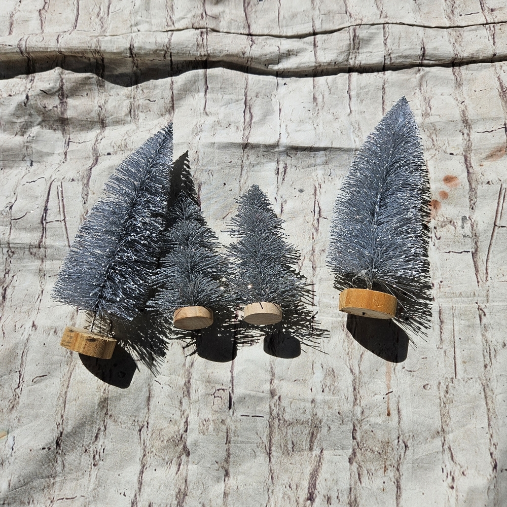 Mini Silver Christmas‎ Tree Decor For Table, Village